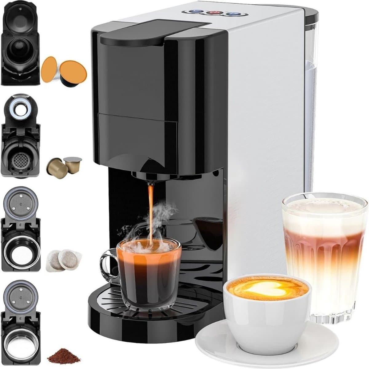 CLVP® Espressomachine - Koffiezetapparaat - Koffiemachines - Zwart en Grijs — afbeelding 1