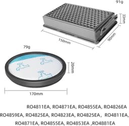 HEPA Filterset - Geschikt voor Rowenta Compact Power XXL RO4811EA RO4871EA RO4855EA RO4826EA Stofzuigers — thumbnail 2