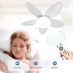 Moderne plafondventilator met LED-verlichting en afstandsbediening – Stille en energiezuinige plafondlamp voor woonkamer, slaapkamer en keuken — thumbnail 4