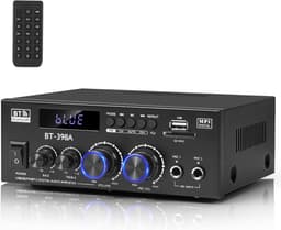 Mini HiFi Stereo Versterker met Bluetooth 450W - 2-kanaals Audio Versterker met FM-radio, USB, SD, Optische en Coaxiale Ingangen — thumbnail 1