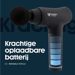 Rockerz Massage Gun - Massage gun professioneel - Massage pistool - 6 opzetstukken - 30 snelheden - Inclusief koffer - Krachtig - Draadloos — thumbnail 2