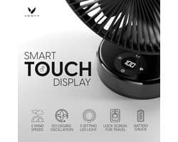 Draagbare Clipventilator - Oplaadbare 10 Uur Batterij - 360° Rotatie en 90° Kantelbaar - Voor Kinderwagen, Bureau of Nachtkastje - Met Aromatherapie en LED-Lamp