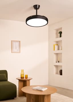 CREATE - Plafondventilator 40W stil met intrekbare bladen met licht - Ø91cm - Zwart - Afstandsbediening - WIND CLEAR STUDIO — thumbnail 4