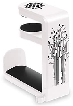 Hoofdtelefoon Hanger met Verstelbare Draaibare Arm - Onder Bureau Klem, Universele Pasvorm en Kabel Organiser - Wit — thumbnail 5