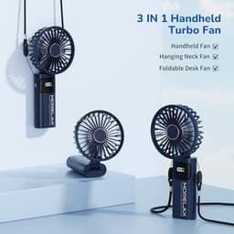 Draagbare Miniventilator met Oplaadbare 5200 mAh Batterij en 6 Snelheidsniveaus - Opvouwbare USB-Ventilator voor Thuis, Kantoor en Buiten — thumbnail 3
