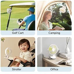 Draagbare Clip-on Ventilator voor Kinderen en Volwassenen - 4000 mAh Oplaadbaar met 4 Snelheden — thumbnail 5