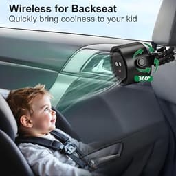 Draagbare Ventilator met 5000mAh Accu, LCD Display, 5 Snelheden en 360° Rotatie voor Kinderwagens en Reizen — thumbnail 3