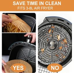 100 Airfryer bakvormen - Ronde bakvormen van 23 cm - Geschikt voor voedsel - BPA-vrij - Antiaanbak Airfryer pannen - Gemakkelijk schoon te maken - Geschikt voor Airfryers van 3-8 liter — thumbnail 3