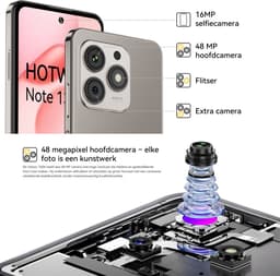 HOTWAV Note 13 Max mobiele telefoon senioren - Smartphone - 256GB - Goud - mobiele telefoon zonder abonnement - 2 jaar garantie - Met Transparante Hoes - 4G Dual SIM — thumbnail 6