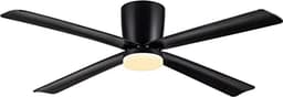 Plafondventilator met Licht en Afstandsbediening - 122cm Stille 4 Blade Ventilator voor Slaapkamer en Woonkamer — thumbnail 4