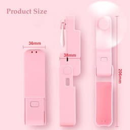 Draagbare Mini Handventilator - Oplaadbare, Inklapbare USB Ventilator - Stil en Compact - Perfect voor Bureau, Reis en Buiten (Roze) — thumbnail 2