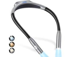 Oplaadbare Nek Boeklamp voor Leesvrienden - Oogbescherming, Traploze Dimbaarheid en 80+ Uur Looptijd