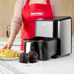 MPM - Airfryer 4,5 Liter Heteluchtoven - Digitaal LED-Display - 1400W Hetelucht Friteuse - Zwart — thumbnail 11