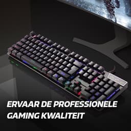 DINTO® Gaming Toetsenbord - Gaming keyboard - Led RGB - QWERTY - Zwart — thumbnail 4