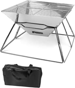 Ibenzoa® Roestvrijstalen opvouwbare vuurschaal voor tuin, camping en buitenactiviteiten — thumbnail 1