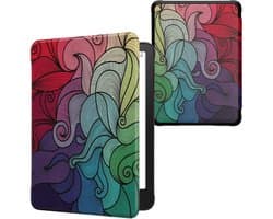 kwmobile e-reader hoesje geschikt voor Amazon Kindle Paperwhite (2024)/Colorsoft hoes - E reader flip case met magnetische sluiting - Ereader cover - Kleurrijk design in roze / blauw / groen