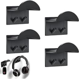 4 stuks koptelefoonhouders zonder boren - Universele haak houder met lijm voor de meeste koptelefoons en controllers (zwart) — thumbnail 1