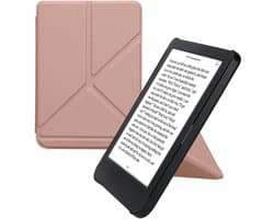 kwmobile e-reader hoesje geschikt voor Kobo Clara BW / Colour hoes - Ereader flip case met standaard - E reader cover van kunstleer - In roségoud