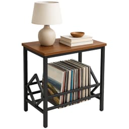 Cheqo® LP Opbergsysteem - Bijzet Tafel - Vinyl Houder - Platenrek - Platenhouder - Bijzettafel - Platenkast - Platenstandaard LP Rek - Platenspeler Meubel - Metaal MDF — thumbnail 1