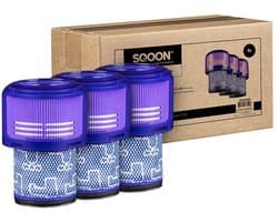 SQOON® Filterset geschikt voor Dyson V11 & V15 stofzuigers - Voordeelset van 3 stuks -Gelijk aan model: 970013-02 - Ideaal voor optimale filtratie en behoud van zuigkracht
