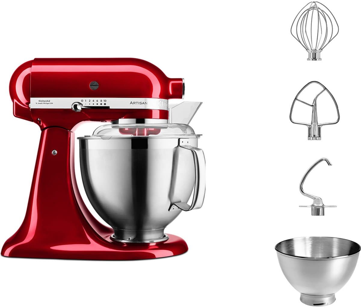 KitchenAid Artisan 5KSM185PS - Keukenmachine - Rood — afbeelding 1