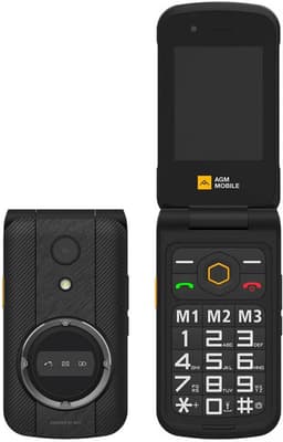 AGM Mobiles - M8 Robuuste Android 4G Klaptelefoon IP69 Zwart - No wallcharger — thumbnail 1