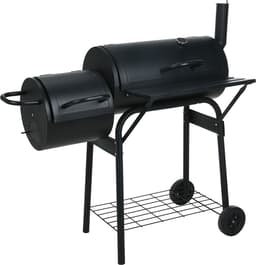 Vaggan Smoker Houtskoolbarbecue - Cilinder Rookoven -Barbecue Smoker - Houtskool Rookoven - Verrijdbare BBQ -118 x 53 x 102 cm- Gegalvaniseerd Staal - Thermometer — thumbnail 1