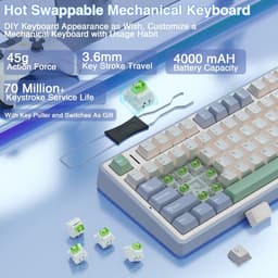 AULA F75 - Draadloze Gaming Toetsenbord - Mechanisch - Gasket - Hot Swap - QWERTY Toetsenborden - Tri mode - 80 Keys - Ceder groen — thumbnail 3