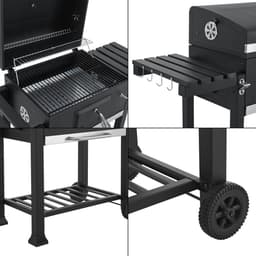 Houtskool BBQ Arnad met deksel 105x135x47,5 cm zwart casa.pro — thumbnail 5