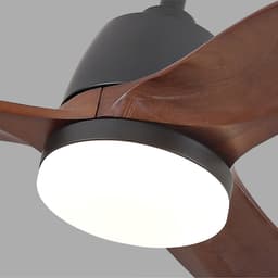 DESMIU Plafondventilator – 42 Inch Met Verlichting – 107 Cm – Hout En Metaal – Zwart Donker Walnoot – Omkeerbare Luchtstroom — thumbnail 3