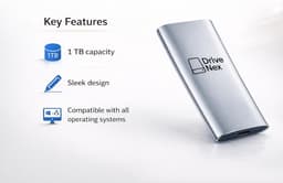 Externe Harde Schijf - Draagbare SSD - Data Opslag - Werkt met alle OS - 2 Terabyte - Zilver — thumbnail 4