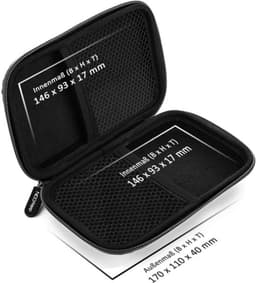 Harde Schijf Tas Harde Schijf Case HDD Case - Voor 2,5 Inch Harde Schijven en SSD - Robuust & Stootvast - 2 Binnenvakken Netvakken - Zwart — thumbnail 1