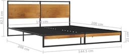 Bedframe, familiebed, palletbed, bedframe, metaal, 140 x 200 cm — thumbnail 4