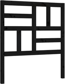 Bedframe 2FT6 Small Single Familiekbed, massief houten bed met hoofdeinde, zwart — thumbnail 4