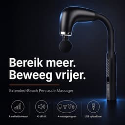 Namajunas-Massagepistool voor Spieren-Massage Gun-Massage Apparaat-9 Snelheden-4 Massagekoppen-Voor Nek Schouder Rug & Benen-Nekmassage-Schoudermassage-Beenmassage-Rugmassage-Ergonomisch-Draagbaar-Stil-USB Oplaadbaar-Cadeau voor Sporters-Thuis & Werk — thumbnail 2