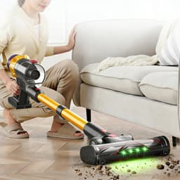 Handstofzuiger – Draadloze stofzuiger voor thuis – 6-in-1 functionaliteit – Met wandlaadstation – Hoog vermogen – Stofzuig- en dweilfunctie – 550W – Goud — thumbnail 2