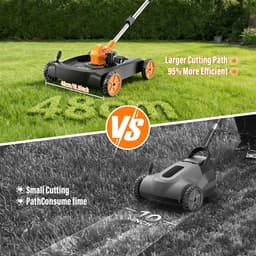 Accugrasmaaier 3-in-1 - Grasmaaier trimmer - Gazononderhoud - Borstelloze motor - 48 cm snijbreedte - Oranje — thumbnail 2