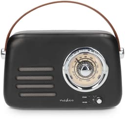 Nedis Draagbare Retro Radio - Bluetooth / FM - Subwoofer - Analoog - Zwart — thumbnail 5