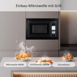 Inbouw Magnetron met Grill - Combi Magnetron - Snel Eten Bereiden - 8 Automatische Programma's - 25 Liter - Zwart — thumbnail 2