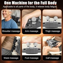 Massagepistool - Zwart-Grijs - - Draadloos Handmassageapparaat met 28 Koppen - Voor Spierontspanning — thumbnail 5