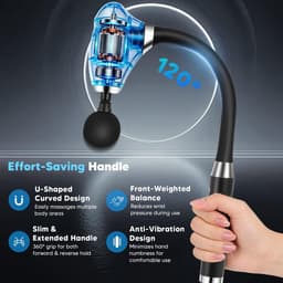 SnelShoppen - Massagepistool Diepteweefsel Ergonomisch Handheld Spiermassageapparaat met 8 Opzetstukken, 5 Snelheden - Draagbaar voor Rug, Armen, Scho — thumbnail 5