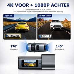 Dashcam Auto 4K - Draaibare Voor- en Achtercamera met Wifi en Loopopname — thumbnail 5