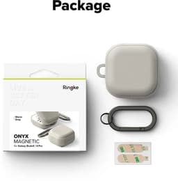 Ringke Hoesje Geschikt voor Samsung Galaxy Buds 4 / 4 Pro - Onyx Magnetic Cover - TPU Case Grijs — thumbnail 2