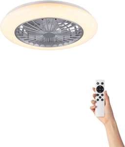 Fantiluxe - Strulsand - Plafondventilator met verlichting - Grijs - Ø49cm - Afstandsbediening - Met lamp - Plafond ventilator - Slaapkamer — thumbnail 1
