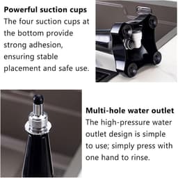 Kruikspoeler - Bekerspoeler - Snel Reinigen - Hoge druk - 120x375mm - Zwart — thumbnail 3