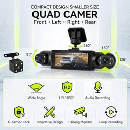 Thijox - Rimoody 360° 4-kanaals dashcam auto met 4 camera's, 1080p HD, 3,16 inch IPS-scherm, voor alle voertuigen, ideaal voor veiligheid onderweg — thumbnail 4