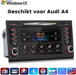 Junsun Wince 6.0 Autoradio met CD DVD Speler Geschikt voor Audi A4 8E 8H B6 B7 2000-2009, GPS-Navigatiesystem, Bluetooth, RDS, DSP, SWC, FM, 7-inch Touchscreen, Plug & Play met scherm — thumbnail 1