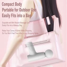 Mini-massagepistool - Draagbare spiertherapie, diepe weefselpercussiemassage voor atleten, pijnverlichting en herstel, stille technologie, 6 opzetstukken, voor mannen en vrouwen, wit — thumbnail 2