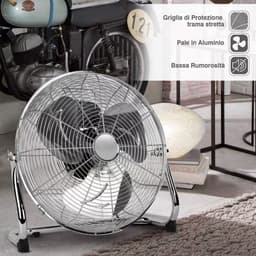 Vloerventilator 40 cm - 3 Snelheden - Kantelbare Kop - Metaal - Zilver. — thumbnail 4