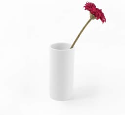 Porseleinen Vaas - Vaas Keramiek - Decoratie Huis - Vaatwasserbestendig - Hoogte 20 cm - Wit — thumbnail 3